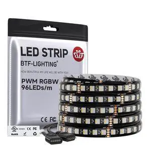 UL Listed RGBW LED Strip Lights,5050 4 Colors in 1 RGB + 2700K-3000K Warm White,24V DC,16.4ft/5m 60LEDs/m 12mm Black PCB, IP65 Waterproof for Home Decoration(No Adapter or Controller) UL Listed RGBW LED Strip Lights,5050 4 Colors in 1 RGB + 2700K-3000K Warm White,24V DC,16.4ft/5m 60LEDs/m 12mm Black PCB, IP65 Waterproof for Home Decoration(No Adapter or Controller)