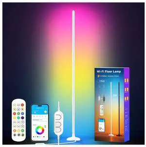 Floor Lamp Mood Lighting Set, 420 Lumens Standing Lamp 24W with Music Rhythm Sync, 2.4G WiFi Remote & APP Floor Lamp for Bedroom Gaming Room Decor Smart RGB LED Corner Lights Floor Lamp Mood Lighting Set, 420 Lumens Standing Lamp 24W with Music Rhythm Sync, 2.4G WiFi Remote & APP Floor Lamp for Bedroom Gaming Room Decor Smart RGB LED Corner Lights