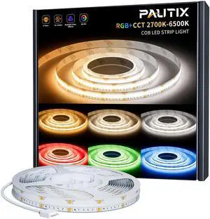 COB LED Strip Light,RGB+WW/CW 24ft/7.5m,RGB+CCT Tunable Color Temperature 2700K-6500K,UL Listed DC24V Color Changing Tape Lights for DIY Decoration(Power Supply & Controller Not Included) COB LED Strip Light,RGB+WW/CW 24ft/7.5m,RGB+CCT Tunable Color Temperature 2700K-6500K,UL Listed DC24V Color Changing Tape Lights for DIY Decoration(Power Supply & Controller Not Included)