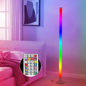 43 RGB Corner Floor Lamp Smart LED Mood Lighting, 16 Million Colors, Music Sync, Remote, DIY Scenes Modern Tall Standing Lamp for Bedroom, Gaming Room, Living Room Easy Assembly Required 43 RGB Corner Floor Lamp Smart LED Mood Lighting, 16 Million Colors, Music Sync, Remote, DIY Scenes Modern Tall Standing Lamp for Bedroom, Gaming Room, Living Room Easy Assembly Required