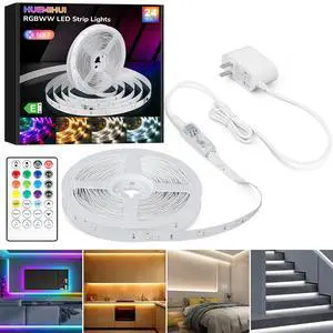 50Ft RGBWW+IC LED Strip Lights, Multi-Colored+3000K-6500K with Remote 50Ft RGBWW+IC LED Strip Lights, Multi-Colored+3000K-6500K with Remote