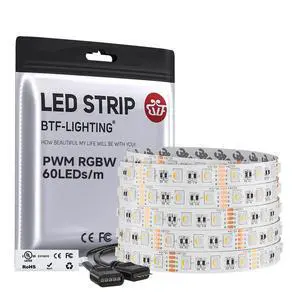 RGBW LED Strip Lights,UL Listed,5050 4 Colors in 1 RGB + 2700K-3000K Warm White,12V DC,16.4ft/5m 60LEDs/m 12mm White PCB, IP30 for Home Decoration(No Adapter or Controller) RGBW LED Strip Lights,UL Listed,5050 4 Colors in 1 RGB + 2700K-3000K Warm White,12V DC,16.4ft/5m 60LEDs/m 12mm White PCB, IP30 for Home Decoration(No Adapter or Controller)