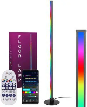 63 Inch LED Floor Lamp, Corner Mood Standing Lamp RGB Color Changing Light Dimmable Music Sync with APP & Remote Control for Living Room, Bedroom, Home Decoration 63 Inch LED Floor Lamp, Corner Mood Standing Lamp RGB Color Changing Light Dimmable Music Sync with APP & Remote Control for Living Room, Bedroom, Home Decoration