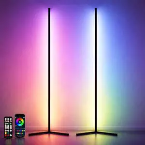 2 Pack Corner Floor Lamp 57'' Tall RGB Lamp Modern Mood Lighting with 88 LEDs, Bluetooth App Control, and Sturdy Base for Effortless Setup 2 Pack Corner Floor Lamp 57'' Tall RGB Lamp Modern Mood Lighting with 88 LEDs, Bluetooth App Control, and Sturdy Base for Effortless Setup