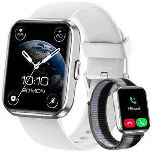 Smart Watches for Women Men, for Android & iPhone, Alexa Built-in, 1.8" Touch Screen Smartwatch with Heart Rate/SpO2/Sleep/Stress Monitor, 3ATM Waterproof Fitness Tracker, 101+ Sports Modes, 2 Bands Smart Watches for Women Men, for Android & iPhone, Alexa Built-in, 1.8" Touch Screen Smartwatch with Heart Rate/SpO2/Sleep/Stress Monitor, 3ATM Waterproof Fitness Tracker, 101+ Sports Modes, 2 Bands