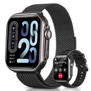 Smart Watch for Women for iPhone Android: 1.85"Smartwatch with Make/Answer Call Sleep Heart Rate SpO2 Blood Pressure Monitor IP68 Waterproof 120+Sport Mode Fitness Tracker 1000mAh Battery 2Bands Black Smart Watch for Women for iPhone Android: 1.85"Smartwatch with Make/Answer Call Sleep Heart Rate SpO2 Blood Pressure Monitor IP68 Waterproof 120+Sport Mode Fitness Tracker 1000mAh Battery 2Bands Black