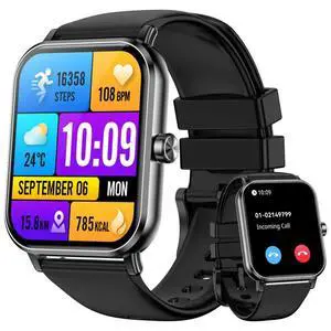 Smart Watch for Men - 1.85"HD 2026 Upgraded Fitness Tracker Bluetooth Call and text Smartwatch with 7 Day Battery 5 ATM Waterproof Heart Rate Sleep Monitor 130+ Sport Modes for Android & iOS (Black) Smart Watch for Men - 1.85"HD 2026 Upgraded Fitness Tracker Bluetooth Call and text Smartwatch with 7 Day Battery 5 ATM Waterproof Heart Rate Sleep Monitor 130+ Sport Modes for Android & iOS (Black)