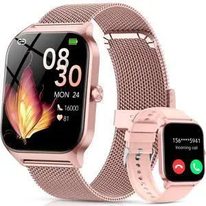 Smart Watch for Women, Answer/Make Call/AI Voice,1.85" HD Smartwatch for iPhone/Samsung/Android, 120+ Sport Modes Fitness Tracker with Heart Rate/Sleep Monitor,IP68 Waterproof (2 Bands) Smart Watch for Women, Answer/Make Call/AI Voice,1.85" HD Smartwatch for iPhone/Samsung/Android, 120+ Sport Modes Fitness Tracker with Heart Rate/Sleep Monitor,IP68 Waterproof (2 Bands)