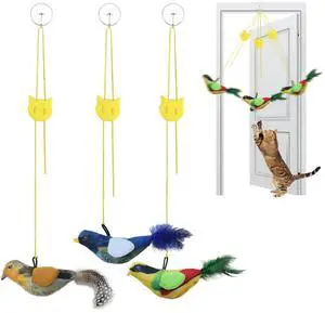 Interactive Hanging Cat Toy Bird with Catnip Feather, Door Cat Toy Interactive Hanging Cat Toy Bird with Catnip Feather, Door Cat Toy
