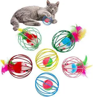Cat Toys 6 Packs Cat Ball Toys for Indoor Cats and Kittens, Metal Cage Balls with Mice & Bells, Interactive Cat Toys Bell Balls, Mouse Toys, Kitten Toys Promote Physical Exercise Cat Toys 6 Packs Cat Ball Toys for Indoor Cats and Kittens, Metal Cage Balls with Mice & Bells, Interactive Cat Toys Bell Balls, Mouse Toys, Kitten Toys Promote Physical Exercise