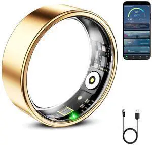Smart Ring for Women & Men, Smart Ring Health Tracker, Blood Oxygen & Heart Rate Monitor, Long Lasting Battery Sleep Ring, Waterproof Fitness Ring (Rose Gold, 7) Smart Ring for Women & Men, Smart Ring Health Tracker, Blood Oxygen & Heart Rate Monitor, Long Lasting Battery Sleep Ring, Waterproof Fitness Ring (Rose Gold, 7)