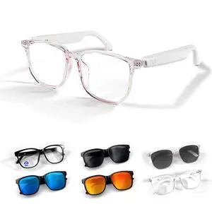Smart Bluetooth Glasses for Women Men with Speakers Bluetooth Smart Eyeglasses Eye Glasses Frames for Women Interchangeable Lens for iPhone Android White Smart Bluetooth Glasses for Women Men with Speakers Bluetooth Smart Eyeglasses Eye Glasses Frames for Women Interchangeable Lens for iPhone Android White