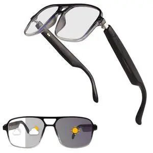 Smart Glasses Bluetooth Audio Glasses Sunglasses Blue Light Glasses for Men Women Color-Change UV Protection Dual Mic Smart Glasses Bluetooth Audio Glasses Sunglasses Blue Light Glasses for Men Women Color-Change UV Protection Dual Mic