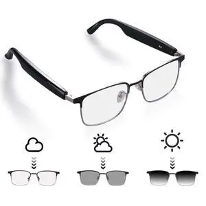 Smart Glasses for Men & Women with Photochromic Lenses, Bluetooth 5.3, Polarized, Blue Light Blocking, Open-Ear Speakers, Lightweight for Driving Smart Glasses for Men & Women with Photochromic Lenses, Bluetooth 5.3, Polarized, Blue Light Blocking, Open-Ear Speakers, Lightweight for Driving