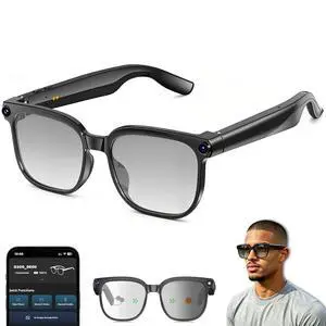 AI Smart Glasses with Camera, 8MP HD Camera Glasses for Men, AI Recording Glasses with Voice Assistant,Open-Ear Audio,Real-Time Translation,Video Recording Sunglasses for Life & Work (Photochromic) AI Smart Glasses with Camera, 8MP HD Camera Glasses for Men, AI Recording Glasses with Voice Assistant,Open-Ear Audio,Real-Time Translation,Video Recording Sunglasses for Life & Work (Photochromic)
