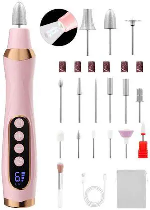 Cordless Nail Drill, Electric Nail File with 360° LED Light & 6 Speeds Cordless Nail Drill, Electric Nail File with 360° LED Light & 6 Speeds