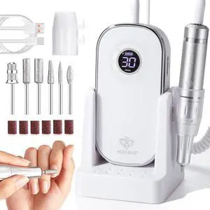 Professional Electric Nail Drill, 42000 RPM Portable Cordless Touchscreen 10h+ Runtime Rechargeable Nail Drill Kit with Storage Stand and 6 Drill Bits for Acrylic Nails Gel Removal Professional Electric Nail Drill, 42000 RPM Portable Cordless Touchscreen 10h+ Runtime Rechargeable Nail Drill Kit with Storage Stand and 6 Drill Bits for Acrylic Nails Gel Removal