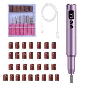 Nail Drill Kit Electric Rechargeable Set Cordless Nail Art Grinding Machine Compact Professional Nail File for Gel Manicure Pedicure Polishing Tool Household,Nail Removal Machine (Purple) Nail Drill Kit Electric Rechargeable Set Cordless Nail Art Grinding Machine Compact Professional Nail File for Gel Manicure Pedicure Polishing Tool Household,Nail Removal Machine (Purple)