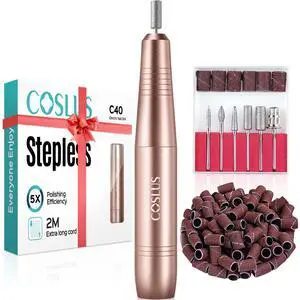 C40 Electric Nail Drill File Professional: for Acrylic Gel Dip Powder Nails Portable Nail Machine Kit Manicure Pedicure Tools Polishing Set with Nail Drill Bits Sanding Bands C40 Electric Nail Drill File Professional: for Acrylic Gel Dip Powder Nails Portable Nail Machine Kit Manicure Pedicure Tools Polishing Set with Nail Drill Bits Sanding Bands