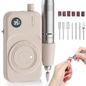 Portable Nail Drill Electric File: 35000RPM Professional Rechargeable Nail E File Machine,for Acrylic Nails Gel Polishing Removing, Cordless Efile with Bits Kit for Manicure Salon Home (Pink) Portable Nail Drill Electric File: 35000RPM Professional Rechargeable Nail E File Machine,for Acrylic Nails Gel Polishing Removing, Cordless Efile with Bits Kit for Manicure Salon Home (Pink)
