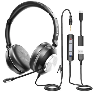 USB Headset with Microphone,PC Headphones with Noise Cancelling Mic | Computer Headset with USB-A Cable,USB-C Adapter & 3.5mm Plug,In-Line Volume Control,Mute Button for Teams Zoom,Home Office USB Headset with Microphone,PC Headphones with Noise Cancelling Mic | Computer Headset with USB-A Cable,USB-C Adapter & 3.5mm Plug,In-Line Volume Control,Mute Button for Teams Zoom,Home Office