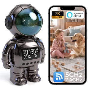 2K Astronaut Indoor Clock Camera, WiFi6 2.4G/5G Baby Pet Monitor, TempHumidity Display, 2Way Audio, Color Night Vision, AI Baby Cry/Human Detection, TF Card & Cloud Storage 2K Astronaut Indoor Clock Camera, WiFi6 2.4G/5G Baby Pet Monitor, TempHumidity Display, 2Way Audio, Color Night Vision, AI Baby Cry/Human Detection, TF Card & Cloud Storage