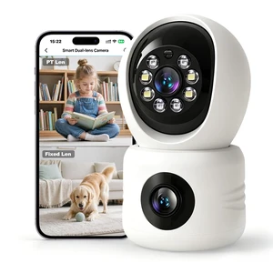 Indoor Security Camera, Dual Lens Baby Monitor & Pet Cam for Home | AI Motion Dection & Tracking, PTZ, Preset Zones, 2-Way Audio, Night Vision, Cloud & Micro SD Card, Siren & Light Indoor Security Camera, Dual Lens Baby Monitor & Pet Cam for Home | AI Motion Dection & Tracking, PTZ, Preset Zones, 2-Way Audio, Night Vision, Cloud & Micro SD Card, Siren & Light
