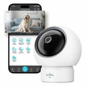 2.5K Indoor Pet Security Camera, Two-Way Audio Chat to Your Pets, AI Pet/Human Detection, 360° AI Human Tracking, Privacy Mode, No Monthly Fees, Night Vision, WiFi 62.4GHz & 5GHz 2.5K Indoor Pet Security Camera, Two-Way Audio Chat to Your Pets, AI Pet/Human Detection, 360° AI Human Tracking, Privacy Mode, No Monthly Fees, Night Vision, WiFi 62.4GHz & 5GHz