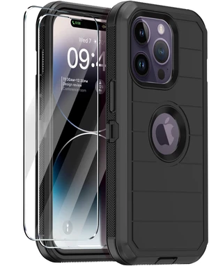 for iPhone 14 Pro Max Case with 2 Screen Protector,Full Body Shockproof Drop Protection Dust Proof Heavy Duty 3-Layer Military Rugged Durable Cover for Apple iPhone 14 Pro Max 6.7" (Black) for iPhone 14 Pro Max Case with 2 Screen Protector,Full Body Shockproof Drop Protection Dust Proof Heavy Duty 3-Layer Military Rugged Durable Cover for Apple iPhone 14 Pro Max 6.7" (Black)