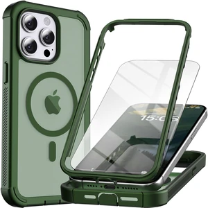 Magnetic for iPhone 15 Pro Max Case with Screen Protector-Army Green | Compatible with MagSafe,Military Grade Drop Proof,Heavy Duty Protection,2-Layer Durable Shockproof Bumper Phone Case 6.7" Magnetic for iPhone 15 Pro Max Case with Screen Protector-Army Green | Compatible with MagSafe,Military Grade Drop Proof,Heavy Duty Protection,2-Layer Durable Shockproof Bumper Phone Case 6.7"