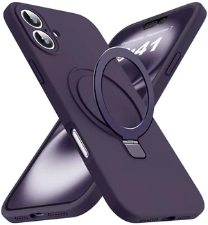Case for iPhone 16 with Stand,6.1" Purple | Magnetic Ring Stand,Compatible with Mag-Safe,Silicone 16 Phone Case Case for iPhone 16 with Stand,6.1" Purple | Magnetic Ring Stand,Compatible with Mag-Safe,Silicone 16 Phone Case