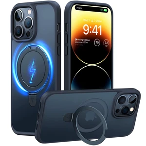 Magnetic for iPhone 14 Pro Max Case with stand, Magsafe Compatible | Built-in stand, 3X Military Grade Protection, Shockproof Translucent Back Slim Phone Case for iPhone 14 Pro Max 6.7'', Black Magnetic for iPhone 14 Pro Max Case with stand, Magsafe Compatible | Built-in stand, 3X Military Grade Protection, Shockproof Translucent Back Slim Phone Case for iPhone 14 Pro Max 6.7'', Black