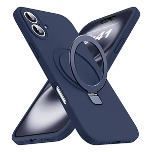 Case for iPhone 16 with Stand,6.1" Dark Blue | Magnetic Ring Stand,Compatible with Mag-Safe,Silicone 16 Phone Case Case for iPhone 16 with Stand,6.1" Dark Blue | Magnetic Ring Stand,Compatible with Mag-Safe,Silicone 16 Phone Case
