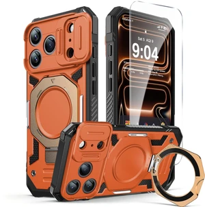 Magnetic Stand Case for iPhone 18 Pro Max & 17 Pro Max, Orange | Dual Slide Camera Cover+Screen Protector Fit for Magsafe Military Grade Drop Protection Ring Kickstand Shockproof Case Magnetic Stand Case for iPhone 18 Pro Max & 17 Pro Max, Orange | Dual Slide Camera Cover+Screen Protector Fit for Magsafe Military Grade Drop Protection Ring Kickstand Shockproof Case