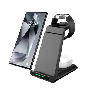 3 in 1 Wireless Charging Station for Samsung Galaxy S26 S25 S24 S23 S22, Charging Stand for Galaxy Watch 8/7/6/5/4/3 (Not for Watch 9/Ultra 2) and Galaxy Buds, 20W Adapter Included 3 in 1 Wireless Charging Station for Samsung Galaxy S26 S25 S24 S23 S22, Charging Stand for Galaxy Watch 8/7/6/5/4/3 (Not for Watch 9/Ultra 2) and Galaxy Buds, 20W Adapter Included