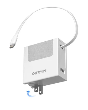 40W PD Retractable USB Wall Charger, 33.5in Lightning Cable, 1 USBA | Phone GaN Charger with 1 Lightning Cable, 1 USB A Port, Foldable Plug, Fast Charging for iPhone14/13/12, ETL Certified, White 40W PD Retractable USB Wall Charger, 33.5in Lightning Cable, 1 USBA | Phone GaN Charger with 1 Lightning Cable, 1 USB A Port, Foldable Plug, Fast Charging for iPhone14/13/12, ETL Certified, White