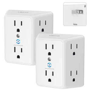 2 Prong to 3 Prong Outlet Adapter, 3 Sided 6 Outlet Extender, 2 Pack | 2 to 3 Prong Adapter, Polarized Plug, 1875W Wall Charger Surge Protector, Mountable Wall Tap for Non Grounded Outlets 2 Prong to 3 Prong Outlet Adapter, 3 Sided 6 Outlet Extender, 2 Pack | 2 to 3 Prong Adapter, Polarized Plug, 1875W Wall Charger Surge Protector, Mountable Wall Tap for Non Grounded Outlets
