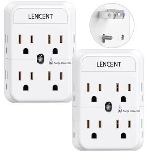 2 Prong Plug Adapter, 3 to 2 Prong Outlet Adapter, Surge Protector | Polarized Plug, 3-Sided Widely Spaced Extender, Compact Wall Plug Splitter Tap for Non-Grounded Outlets in Old House 2 Pack 2 Prong Plug Adapter, 3 to 2 Prong Outlet Adapter, Surge Protector | Polarized Plug, 3-Sided Widely Spaced Extender, Compact Wall Plug Splitter Tap for Non-Grounded Outlets in Old House 2 Pack