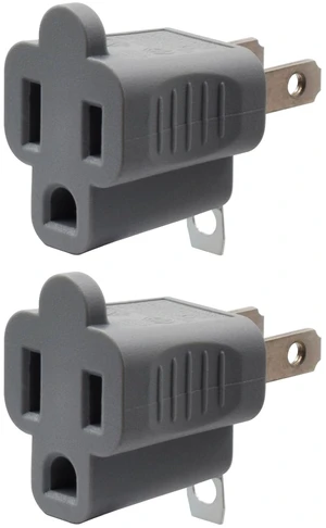 2 Prong to 3 Prong Adapter, 3 to 2 Prong Converter, Polarized Grounding Plug Adapter, ETL Listed, for Home Office Travel, Gray, 2 Pack 2 Prong to 3 Prong Adapter, 3 to 2 Prong Converter, Polarized Grounding Plug Adapter, ETL Listed, for Home Office Travel, Gray, 2 Pack