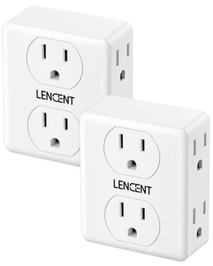 2 to 3 Prong Outlet Adapter, 2 Pack 2 Prong Plug Adapter, 6 Widely | Spaced Sockets Extender, 3-Sided Wall Plug Splitter, 1875W Max, Compact Wall tap for Non-Grounded Outlets in Old House Hotel 2 to 3 Prong Outlet Adapter, 2 Pack 2 Prong Plug Adapter, 6 Widely | Spaced Sockets Extender, 3-Sided Wall Plug Splitter, 1875W Max, Compact Wall tap for Non-Grounded Outlets in Old House Hotel