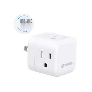 2 Prong to 3 Prong Outlet Adapter with 360 Rotating Plug | 3 Way Plug Splitter, Travel Power Splitter for US to Japan, Turn the Horizontal to Vertical Non-grounded Outlet in Old House 2 Prong to 3 Prong Outlet Adapter with 360 Rotating Plug | 3 Way Plug Splitter, Travel Power Splitter for US to Japan, Turn the Horizontal to Vertical Non-grounded Outlet in Old House