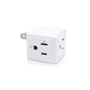 Adapter Outlet Extender, 2-Prong to 3-Prong Mini Wall Plug, Multi Outlet Splitter with 3 Outlets Adapter Outlet Extender, 2-Prong to 3-Prong Mini Wall Plug, Multi Outlet Splitter with 3 Outlets