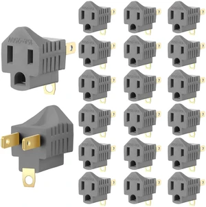 20 Pack 2 to 3 Prong Outlet Adapter Grounding Plug Converter, Gray | 2 to 3 Prong Outlet Adapter, 20 Pack Grounding Plug Converter, Polarized Design for Older Homes, Offices and Indoor Use 20 Pack 2 to 3 Prong Outlet Adapter Grounding Plug Converter, Gray | 2 to 3 Prong Outlet Adapter, 20 Pack Grounding Plug Converter, Polarized Design for Older Homes, Offices and Indoor Use