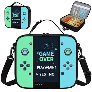 Game Console Insulated Lunch Bag lonchera for Teen Boys Girls Kids, Reusable Large Capacity Gamer Lunch Box with name tag, Adjustable Strap for School Office Picnic, Portable Waterproof Leakproof Game Console Insulated Lunch Bag lonchera for Teen Boys Girls Kids, Reusable Large Capacity Gamer Lunch Box with name tag, Adjustable Strap for School Office Picnic, Portable Waterproof Leakproof