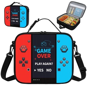 Game Console Insulated Lunch Bag lonchera for Teen Boys Girls Kids, Reusable Large Capacity Gamer Lunch Box with name tag, Adjustable Strap for School Office Picnic, Portable Waterproof Leakproof Game Console Insulated Lunch Bag lonchera for Teen Boys Girls Kids, Reusable Large Capacity Gamer Lunch Box with name tag, Adjustable Strap for School Office Picnic, Portable Waterproof Leakproof
