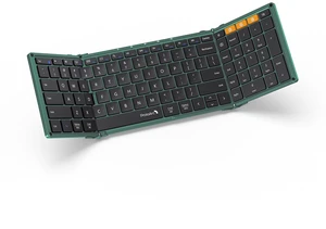 XK01 Full-Size Foldable Bluetooth Keyboard for Travel, Green | 105 keys, number pad, 0.65in keycaps, 3-device Bluetooth 5.1 switching, USB-C charging, for laptop tablet phone XK01 Full-Size Foldable Bluetooth Keyboard for Travel, Green | 105 keys, number pad, 0.65in keycaps, 3-device Bluetooth 5.1 switching, USB-C charging, for laptop tablet phone
