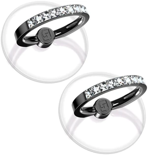 2 Pcs Clear Phone Ring Holder with Diamond, Black | Transparent, Adhesive Finger Grip, 360° Rotation, Compatible with Most Phones, Tablet and Case 2 Pcs Clear Phone Ring Holder with Diamond, Black | Transparent, Adhesive Finger Grip, 360° Rotation, Compatible with Most Phones, Tablet and Case