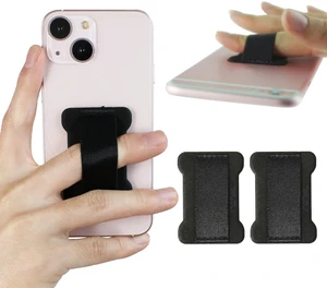 Finger Strap Phone Holder - Universal Cell Phone Grips (Black) - 2PC | Finger Loop for Phone Elastic Telescopic Band with Secure One Handed Hold, for Smartphone Cases Finger Strap Phone Holder - Universal Cell Phone Grips (Black) - 2PC | Finger Loop for Phone Elastic Telescopic Band with Secure One Handed Hold, for Smartphone Cases