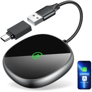 Wireless Carplay Adapter for iPhone & Android Auto 2-in-1, Stable, Plug & Play Low Delay Carplay Wireless Adapter Convert Wired to Wireless Apple Car Play Dongle for iOS 10+/Android 11+ (Grey) Wireless Carplay Adapter for iPhone & Android Auto 2-in-1, Stable, Plug & Play Low Delay Carplay Wireless Adapter Convert Wired to Wireless Apple Car Play Dongle for iOS 10+/Android 11+ (Grey)
