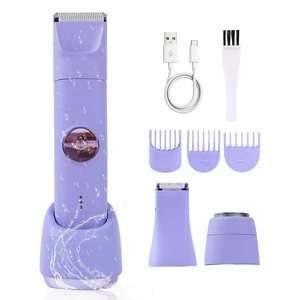 Bikini Trimmer Electric Razors for Women, 3-in-1 Replaceable Head Purple | Electric Lady Razor for Face, Legs, Bikini Area, Pubic Hair & Underarms, Rechargeable Shaver, Painless Hair Removal Kit Bikini Trimmer Electric Razors for Women, 3-in-1 Replaceable Head Purple | Electric Lady Razor for Face, Legs, Bikini Area, Pubic Hair & Underarms, Rechargeable Shaver, Painless Hair Removal Kit